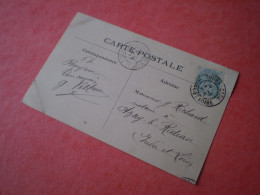 Cachet Tours Gare & Azay Le Rideau 1905 Sur 5c Blanc, Carte Notre Dame - Manual Postmarks