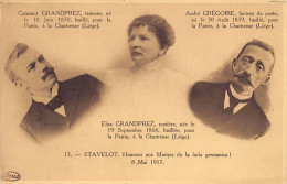 Belgique - STAVELOT (Liège) Hommage Aux Martyrs Fusillés De La Furie Germanica - 8 Mai 1917 - C. Grandprez, A. Grégoire  - Stavelot