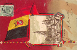 België - ANTWERPEN - Rubensmonument En De Kathedraal - Belgische Vlag - Antwerpen
