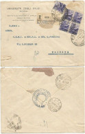 Democratica L.6 Quartina + Singolo Raccomandata 10giu1948 Padova X Trieste - 1946-60: Poststempel