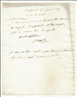 N°2084 ANCIENNE LETTRE DE JOSEPH BONAPARTE A URQUIJO DATE 15 JANVIER 1809 - Historical Documents