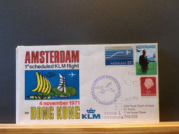 105/913  1° VLUCHT KLM HONG-KONG 1971 - Luftpost
