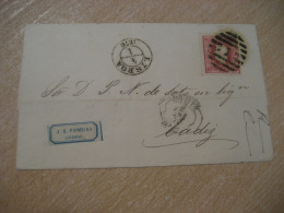 1870 LISBOA To Cadiz Spain Cancel Perforated Stamp Letter PORTUGAL - Brieven En Documenten