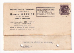 Carte Postale 1949 Chênée Belgique Produits Metallurgiques Métaux Henri Maisier  Fonderies Pêtre Et Bruyère - Brieven En Documenten