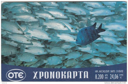 GREECE - Fish, OTE Prepaid Card 8200 GRD/24,06 Euro, Tirage 50000, 06/01, Used - Fische