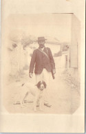 83 TOULON - CARTE PHOTO - Chasseur Et Son Chien 27.03.1908 - Toulon