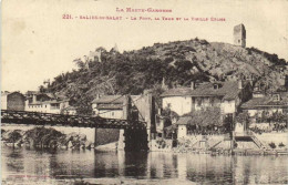 La Haute Garonne SALES Du SALAT  Le Pont , La Tour Et La Vieille Eglise  Labouche RV Timbre 30c Surchargé 25c - Salies-du-Salat