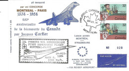 Theme J Cartier CANADA 1e Vol Concorde N° 869 Paire Y & T - First Flight Covers