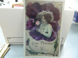 WODECQ:UNE PENSEE DE WODECQ AVEC JEUNE DAME ET FLEURS 1910 - Autres & Non Classés