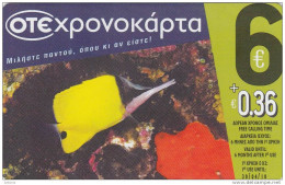 GREECE - Fish, OTE Prepaid Card 6 Euro, 05/09, Used - Fish