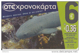 GREECE - Shark, OTE Prepaid Card 6 Euro, Tirage 80000, 01/09, Used - Poissons