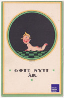 Einar Nerman - CPA Bonne Année 1925 New Year Postcard Suède Sweden Vintage Bébé Art Déco Litho A74-78 - Nouvel An