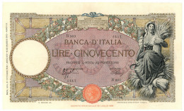 500 LIRE CAPRANESI MIETITRICE TESTINA FASCIO L'AQUILA 21/10/1942 QSPL - Regno D'Italia – Other