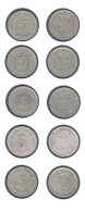 Allemagne  5 Pfennig 1896 F + 1897 D + 1898 F + 1899 A + 1900 A, Type Ll, KM# 11, Deutsches Reich, - 5 Pfennig