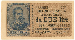 2 LIRE FALSO D'EPOCA BUONO DI CASSA EFFIGE UMBERTO I 22/02/1894 QFDS - Andere