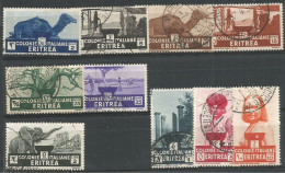 Eritrea Colonia Italiana 1933 Pittorica #203/12 Cpl 10v. Set IN VFU Condition - Eritrea