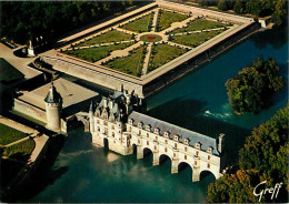 37 - Chenonceau - Le Château Et Ses Jardins - Vue Aérienne - Carte Neuve - CPM - Voir Scans Recto-Verso - Chenonceaux