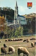 Animaux - Moutons - Lourdes - La Basilique Et Le Gave - Blasons - CPSM Format CPA - Voir Scans Recto-Verso - Other & Unclassified