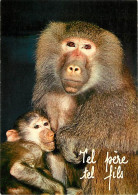 Animaux - Singes - Babouin Et Son Petit - Carte à Message - Carte Neuve - CPM - Voir Scans Recto-Verso - Singes