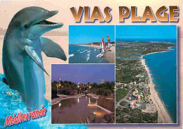 Animaux - Dauphins - Vias Plage - Multivues - CPM - Voir Scans Recto-Verso - Dolphins