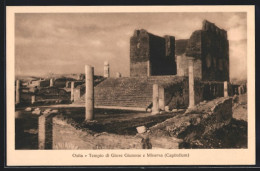 Cartolina Ostia, Tempio Di Giove Giunone E Minerva, Capitolium  - Autres & Non Classés