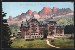 Cartolina Karersee / Tirol, Karersee-Hotel Mit Rosengarten  - Autres & Non Classés