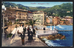 Cartolina Rapallo, Passeggiata A Mare  - Andere & Zonder Classificatie