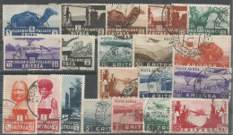 Eritrea Colonia Italiana 1933/36 Pictorial Set Pittorica Regular PO + Airmail PA Cpl 10+10v. Set IN VFU Condition - Sammlungen