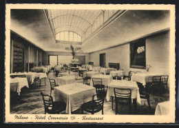 Cartolina Milano, Hotel Commercio, Piazza Fontana, Restaurant  - Milano (Milan)