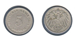 Allemagne  5 Pfennig 1899 D, Type Ll, KM# 11, Deutsches Reich, - 5 Pfennig