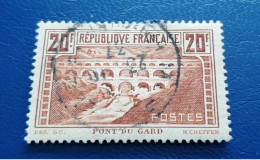 1929 - 1931 / N° 262 20 FRANCS CHAUDRON / LE PONT DU GARD / OBLITERE /CHARNIERE / COTE 50€00 / 10% / 5€00 - Gebraucht