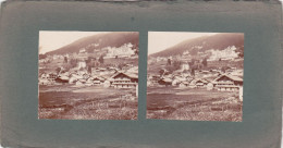 P-24-Bi-GF-16 : VUES STEREOSCOPIQUES 9 CM X 18 CM. VUES DE SUISSE ? A INDENTIFIER. COLLEE RECTO-VERSO - Stereo-Photographie