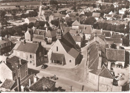 EN AVION AU DESSUS DE ... CHAMPS (89) Place De L'Eglise En 1964 (Ed : LAPIE)  CPSM GF - Champs Sur Yonne