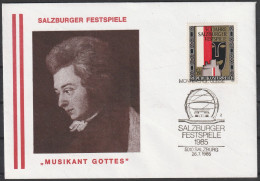 Österreich: 1985, Blankobrief In EF, Mi. Nr. 1335, SoStpl. SALZBURG / SALZBURGER FESTSPIELE 1985 - Briefe U. Dokumente