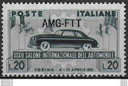 1951 Trieste A Salone Auto Torino MNH Sassone N. 110 - Unclassified