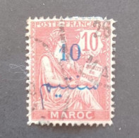 FRANCE FRANCIA MAROCCO 1911 MOUCHON PROTECTORAT FRANCAIS YVERT N 29A VARIETY CHIFFRES ECARTES - Gebruikt