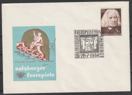 Österreich: 1964, Blankobrief In EF, Mi. Nr. 1099, SoStpl. SALZBURG / SALZBURGER FESTSPIELE 1964 - Briefe U. Dokumente