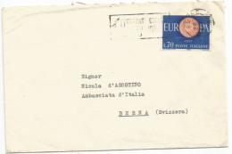 Europa CEPT 1960 L.70 Isolato Busta Genova 14nov1960 Per Estero Essen Germania - 1946-60: Marcophilie