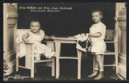 AK Prinz Wilhelm Und Prinz Louis Ferdinand Am Esstisch  - Familles Royales