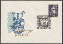 Österreich: 1964, Blankobrief In EF, Mi. Nr. 1109, SoStpl. SALZBURG / SALZBURGER FESTSPIELE 1964 - Briefe U. Dokumente