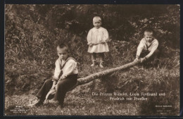 AK Prinz Friedrich Georg Von Preussen Mit Wilhelm Und Louis Ferdinand  - Royal Families