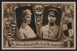 AK Prinz Joachim Von Preussen Mit Seiner Braut Prinzessin Marie Auguste Von Anhalt  - Royal Families