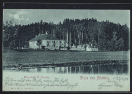 Mondschein-AK Altötting, Mineralbad St. Georgen  - Altoetting