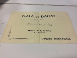 Gala De Danse Par Les élèves, 1960, Opéra Municipal, Le Lac Des Cygnes - Programmes