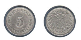 Allemagne  5 Pfennig 1899 J , Type Ll, KM# 11, Deutsches Reich, - 5 Pfennig