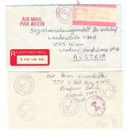 USA, 1987, Luftpost-Reko-Briefkuvert Mit Automatenfrankatur U. Mehrfachen Abstempelungen (13561E) - Covers & Documents