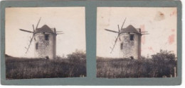 P-24-Bi-GF-26 : PHOTOGRAPHIE VUES STEREOSCOPIQUES. MOULIN A VENT A IDENTIFIER FORMAT 6 CM X 12.5 CM - Windmills