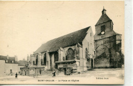 - 58 -NIEVRE- SAINT-SAULGE-La Place Et L'Eglise - Autres & Non Classés