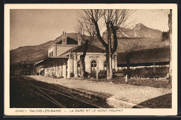 CPA Salins-les-Bains, La Gare Et Le Mont Poupet, La Gare  - Autres & Non Classés