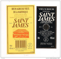 2 Etiquettes  Rhum  Agricole  Vieux  70 Et 100cl  SAINT JAMES  -  Ste Marie -  MARTINIQUE - - Rum